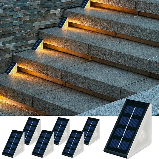 Solar Step Lights – Warm White & RGB, IP67 Waterproof for Patio, Driveway & Porch