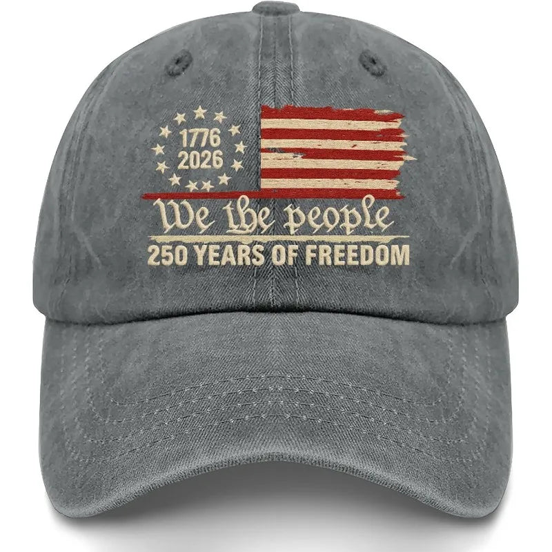 USA 250th Anniversary Baseball Hat – Retro Washed 1776–2026 Patriotic Cap | Unisex Adjustable