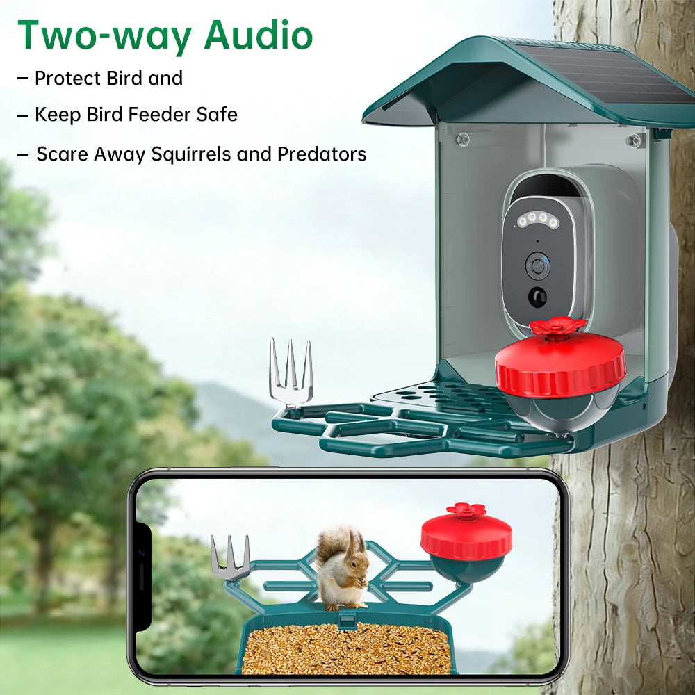 Jooan 4K Solar Bird Feeder Camera with 2.4G WiFi, Night Vision & AI Bird Species ID – Outdoor Waterproof HD Bird Cam