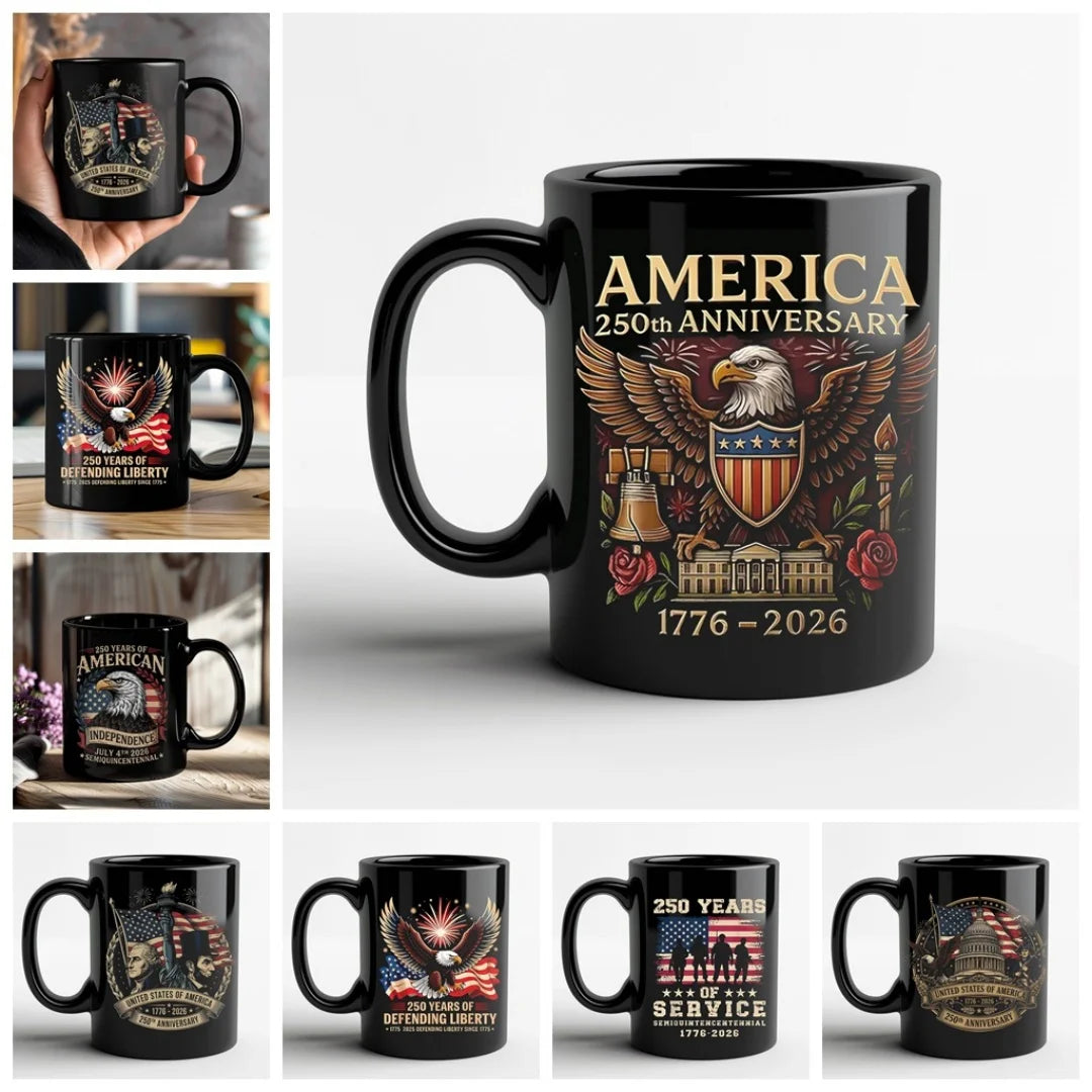 USA 250th Anniversary Ceramic Mug – Patriotic Coffee & Tea Cup | 330ml | 1776–2026
